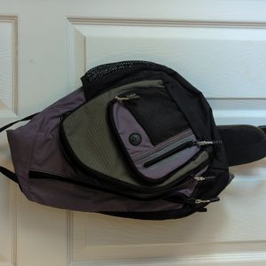 LL Bean Sling Backpack light purple and black